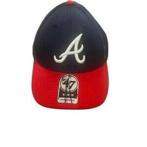Atlanta Braves 47 Brand MVP NAMB Adjustable Strap Navy Red White Baseball Cap